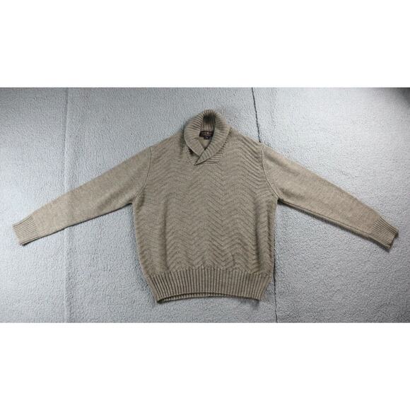 Robert Talbott Mens Sweater XL Brown Merino Alpaca Blend Shawl Collar Italy - Picture 1 of 8